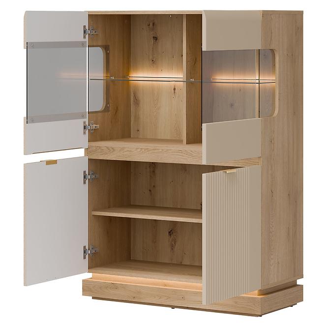 Vitrine niedrig Milton ML04 eiche crem torro kremona