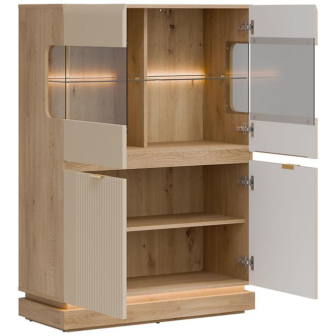 Vitrine niedrig Milton ML04 eiche crem torro kremona