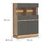 Vitrine niedrig Milton ML04 eiche crem torro grau