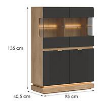 Vitrine niedrig Milton ML04 eiche crem torro anthrazit