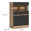 Vitrine niedrig Milton ML04 eiche crem torro anthrazit