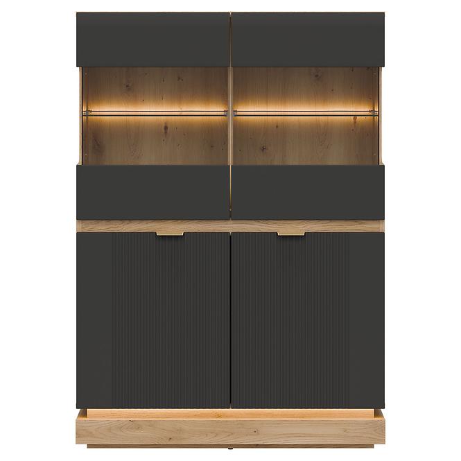 Vitrine niedrig Milton ML04 eiche crem torro anthrazit,4