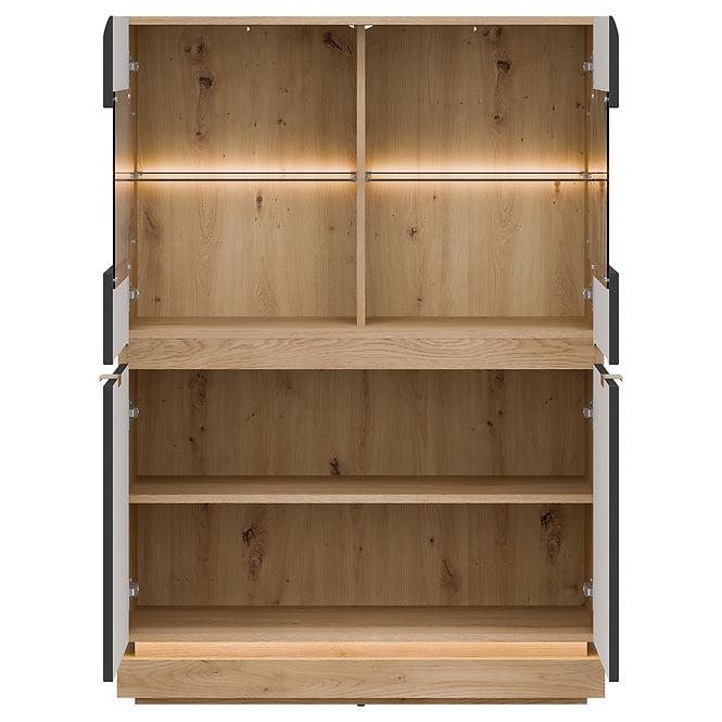 Vitrine niedrig Milton ML04 eiche crem torro anthrazit,5