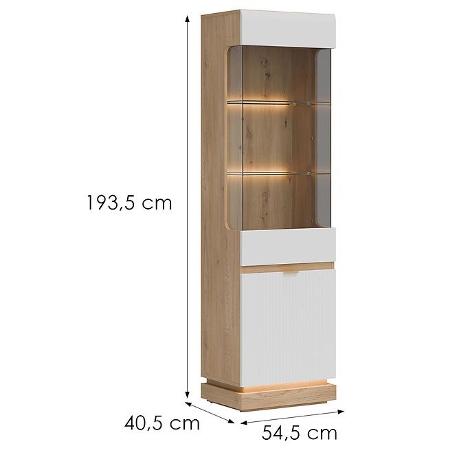 Vitrine L/P Milton ML05 eiche crem torro weiß