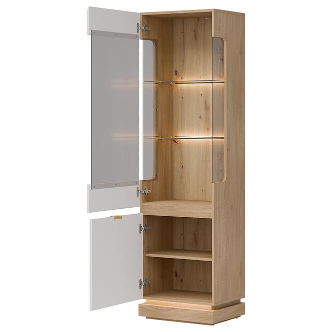 Vitrine L/P Milton ML05 eiche crem torro weiß,3