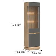 Vitrine L/P Milton ML05 eiche crem torro grau