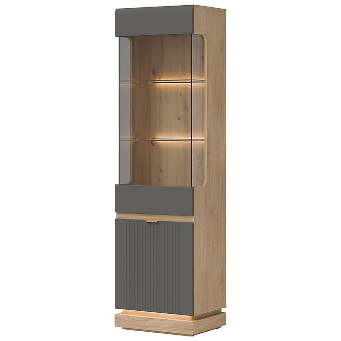 Vitrine L/P Milton ML05 eiche crem torro grau,2