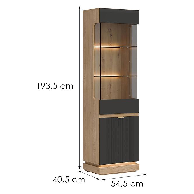 Vitrine L/P Milton ML05 eiche crem torro anthrazit