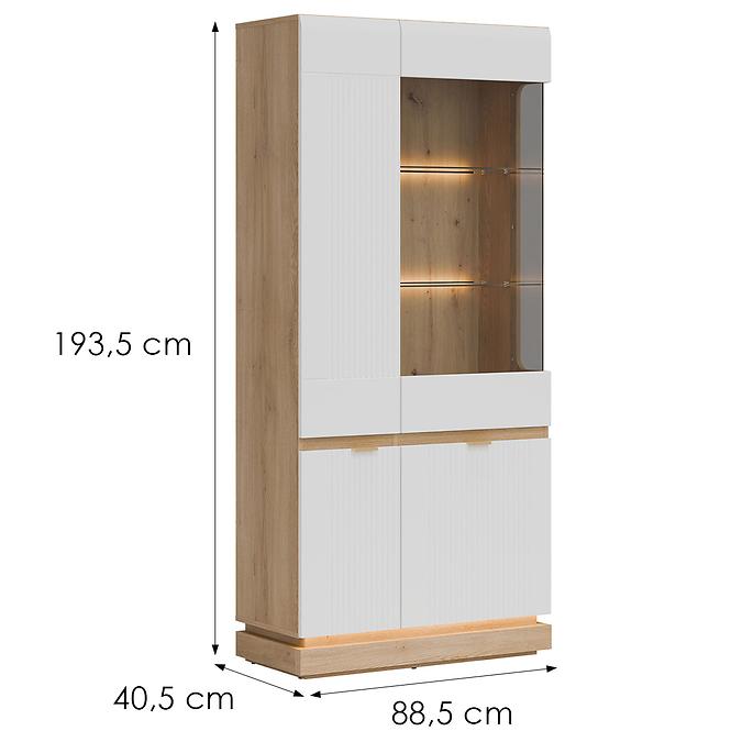 Vitrine Milton ML06 eiche crem torro weiß