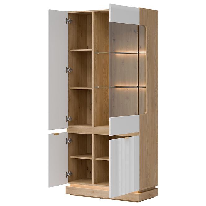 Vitrine Milton ML06 eiche crem torro weiß,3
