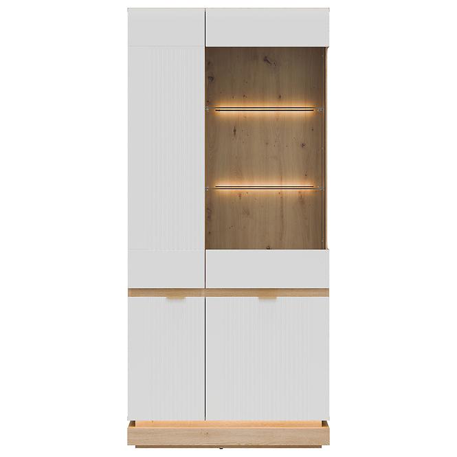 Vitrine Milton ML06 eiche crem torro weiß,4