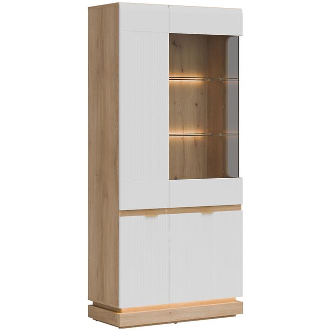 Vitrine Milton ML06 eiche crem torro weiß,6