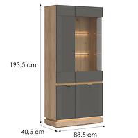 Vitrine Milton ML06 eiche crem torro grau