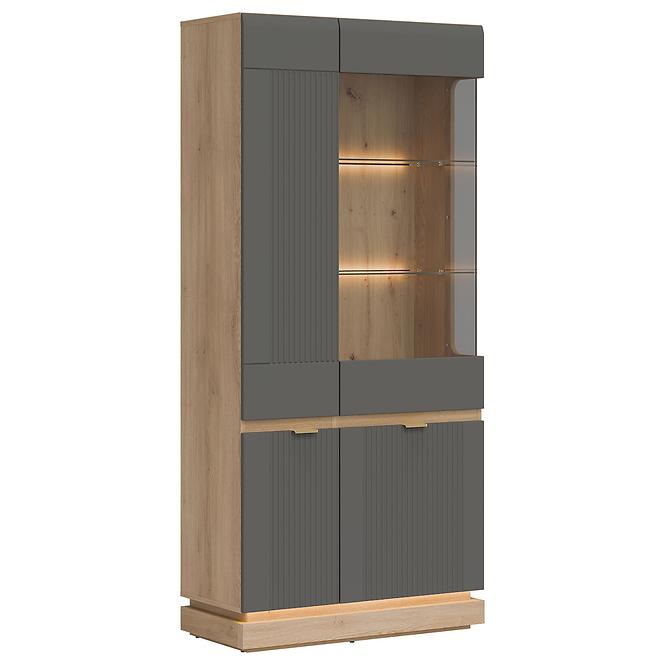 Vitrine Milton ML06 eiche crem torro grau,6