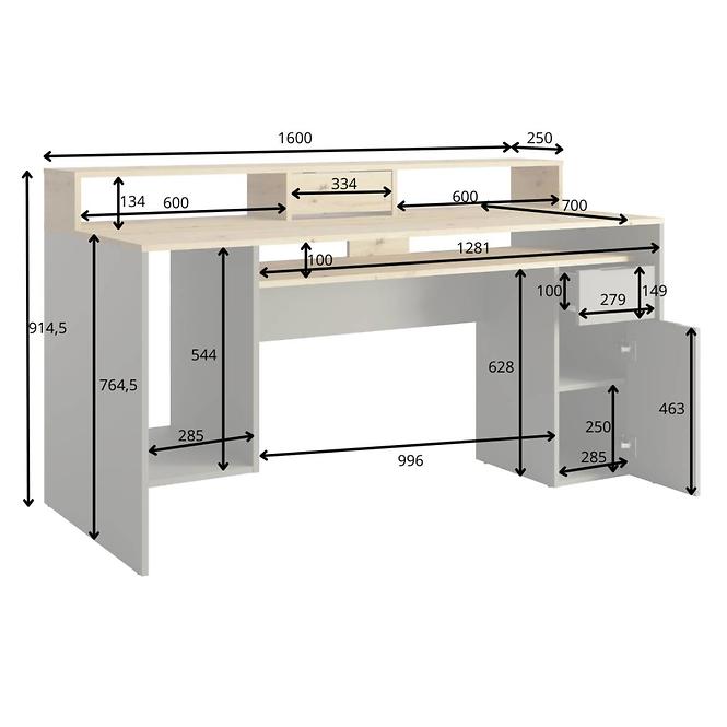 Schreibtisch 1D1SZ 60 NFSC B Grafit REX