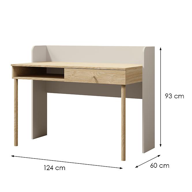 Schreibtisch Yuki 11 Graubeige/Eiche geölt