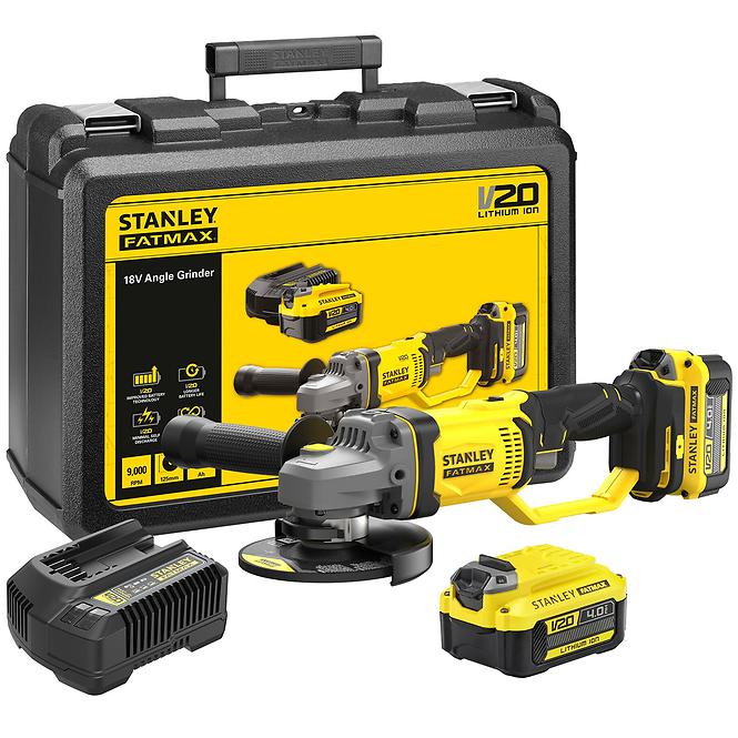 Akku-Winkelschleifer Fatmax® V20 2x4.0 Ah 18V