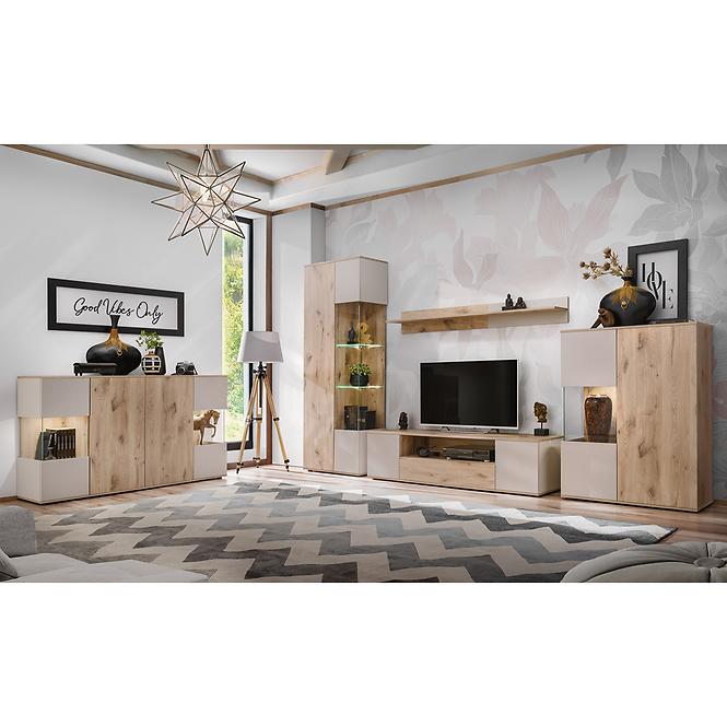 Vitrine Catalina DVC CT WSW Eiche Wiking/Kaschmir