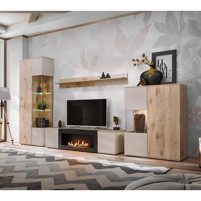 Vitrine Catalina DVC CT WSW Eiche Wiking/Kaschmir