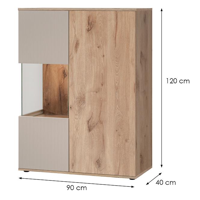 Vitrine Catalina DVC CT WSN Eiche Wiking/Kaschmir