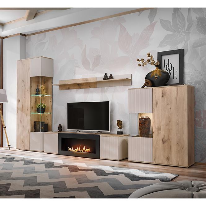Vitrine Catalina DVC CT WSN Eiche Wiking/Kaschmir