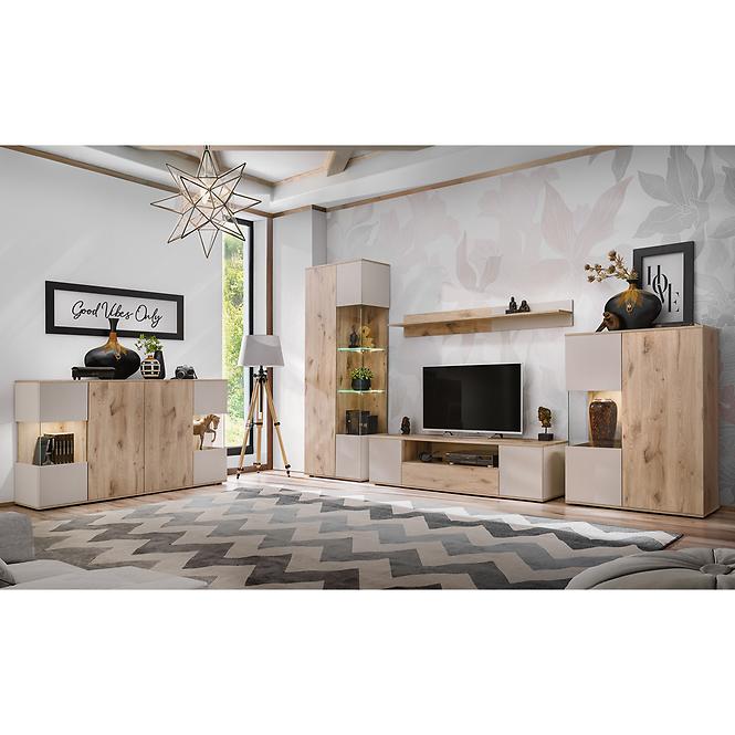 Vitrine Catalina DVC CT WSN Eiche Wiking/Kaschmir