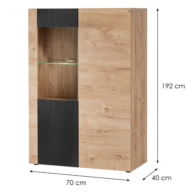 Vitrine Aron RZS AR WSW Eiche Ribbeck/Schwarz