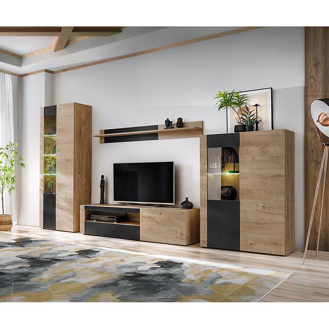 Vitrine Aron RZS AR WSW Eiche Ribbeck/Schwarz