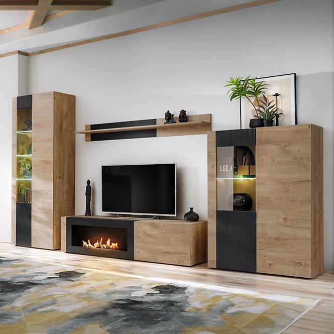 Vitrine Aron RZS AR WSN Eiche Ribbeck/Schwarz