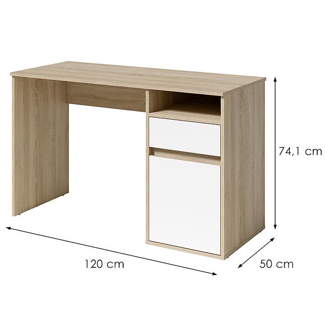 Schreibtisch Billa 1d1sz 60 NFSC B sonoma/weiß