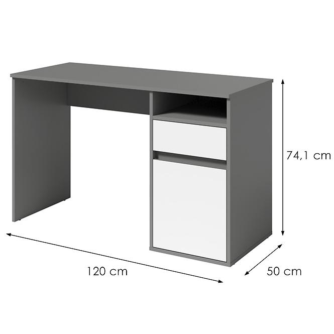 Schreibtisch Billa 1d1sz 60 NFSC B graphit/weiß
