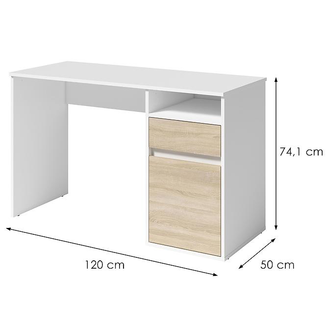 Schreibtisch Billa 1d1sz 60 NFSC B weiß/sonoma
