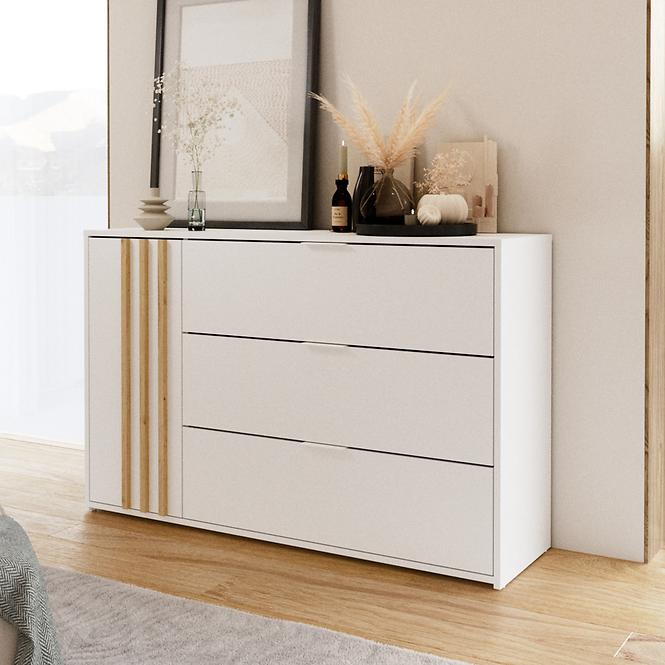 Kommode Florencja 1d3sz weiß/eiche artisan