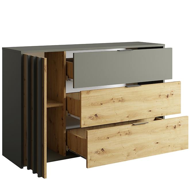 Kommode Rimini 1d3sz grau/eiche artisan