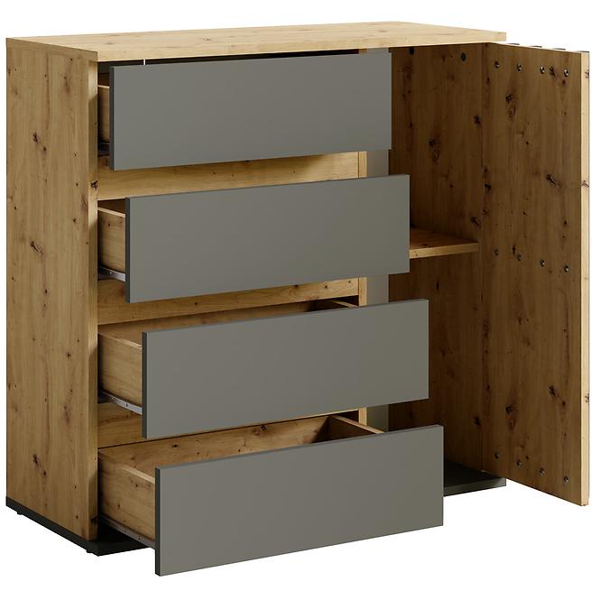 Kommode Doris 1d4s eiche artisan/grau