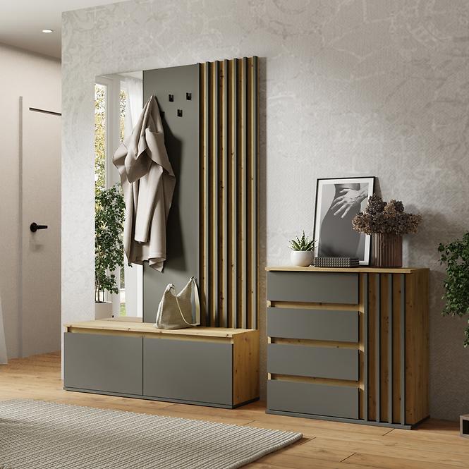 Kommode Doris 1d4s eiche artisan/grau