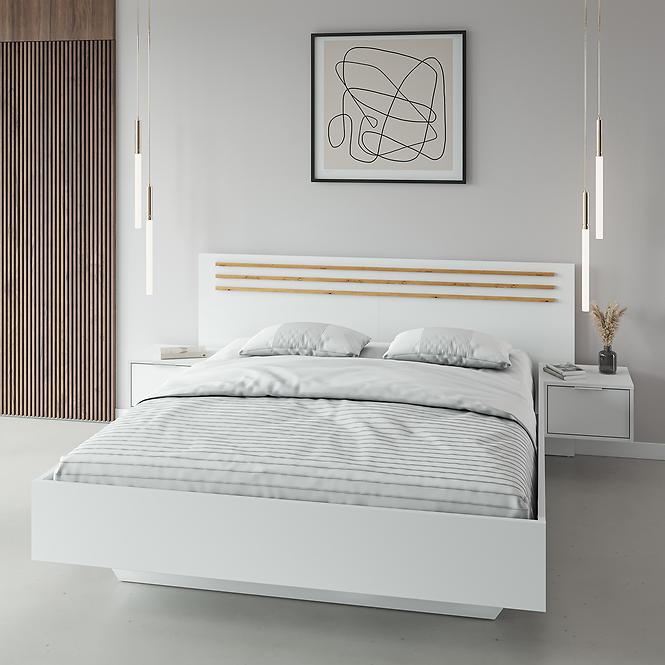 Bett Florencja 160 mit Schränken weiß/eiche artisan