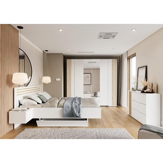 Bett Florencja 160 mit Schränken weiß/eiche artisan
