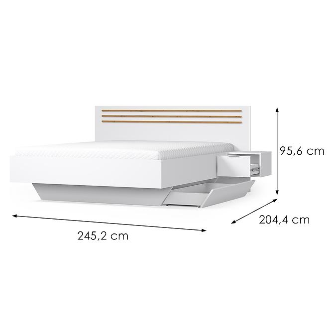 Bett Florencja 160 mit Schränken weiß/eiche artisan