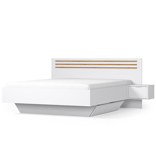 Bett Florencja 180 mit Schränken weiß/eiche artisan