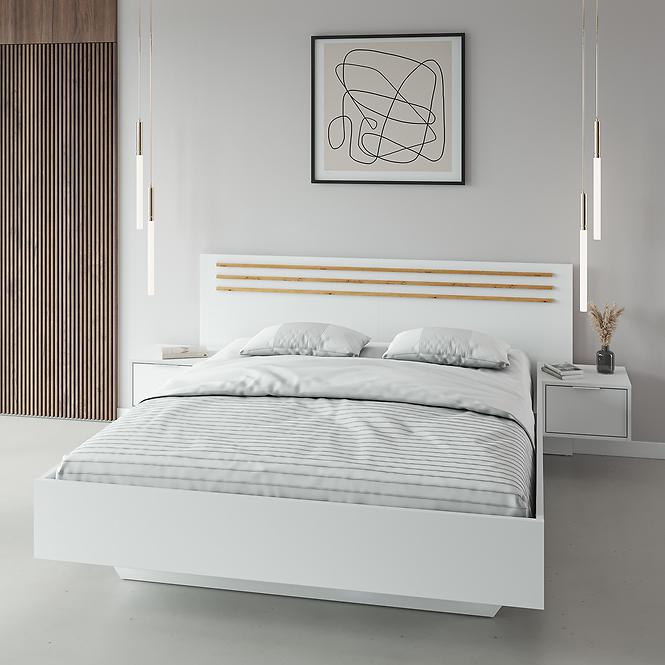 Bett Florencja 180 mit Schränken weiß/eiche artisan
