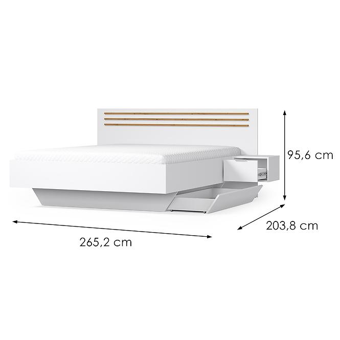 Bett Florencja 180 mit Schränken weiß/eiche artisan