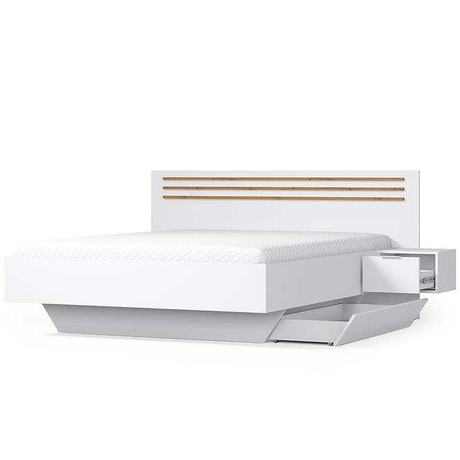 Bett Florencja 180 mit Schränken weiß/eiche artisan