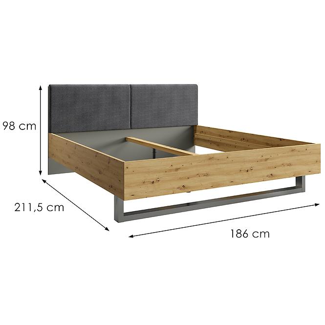 Bett Rimini 180 eiche artisan