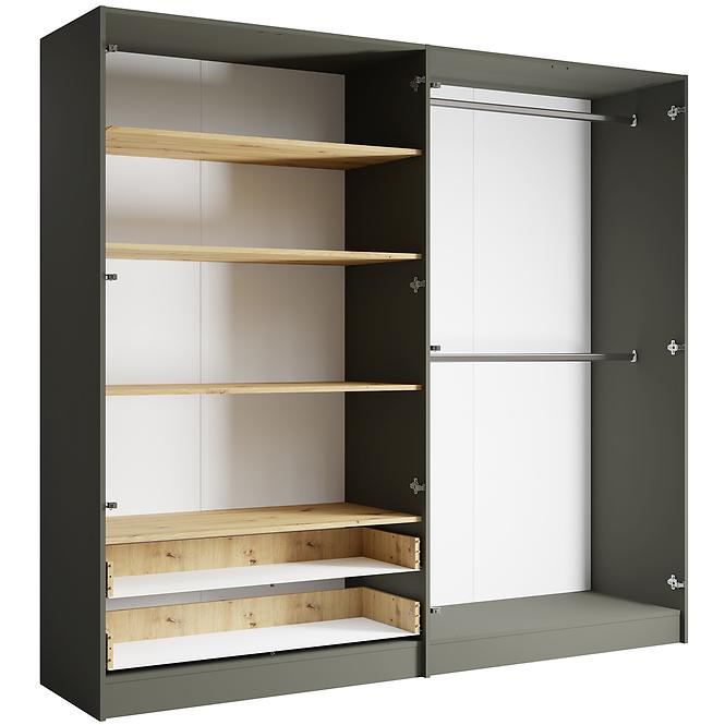 Schrank Rimini 4d2s grau/eiche artisan