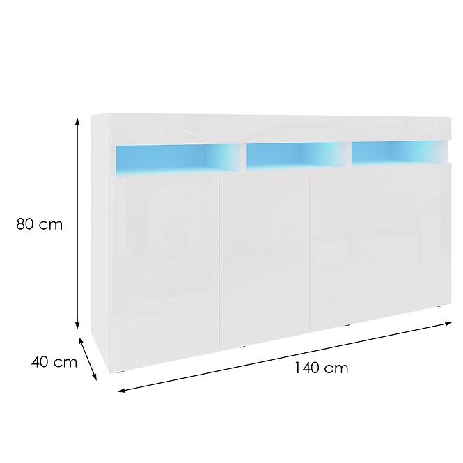 Kommode Izumi 140 WH weiß matte/glanz