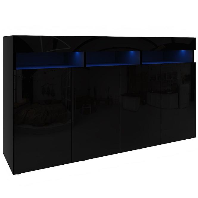 Kommode Izumi 140 BL schwarz matte/glanz