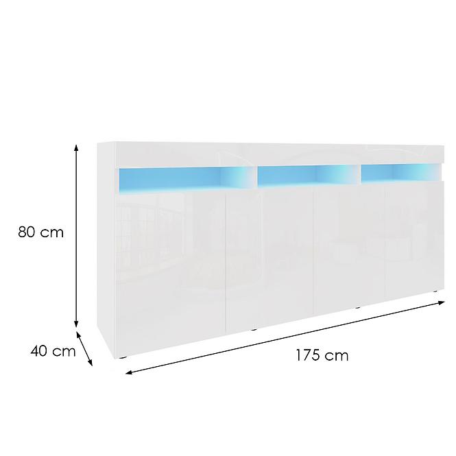 Kommode Izumi 175 WH weiß matte/glanz