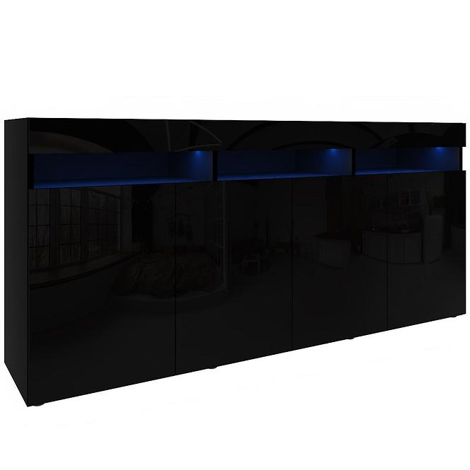 Kommode Izumi 175 BL schwarz matte/glanz