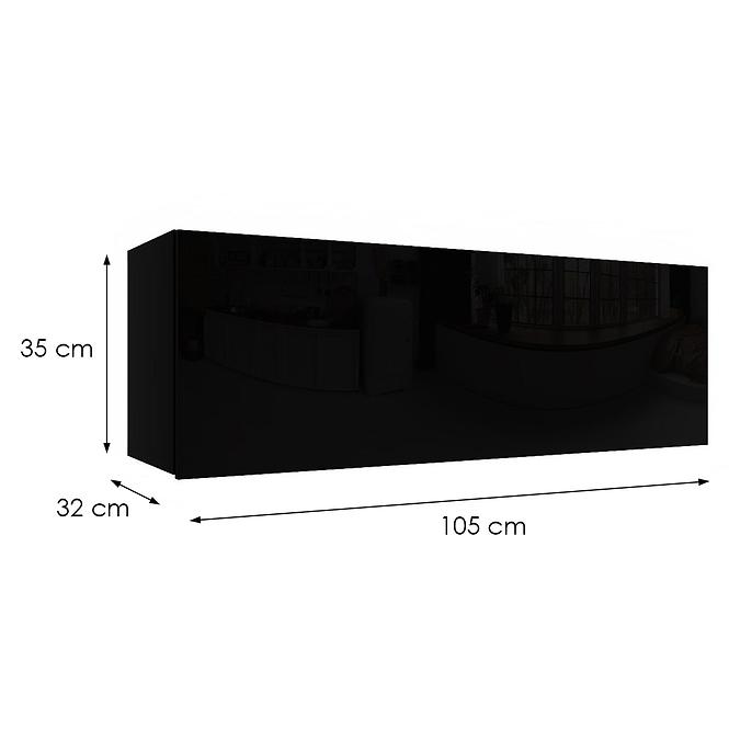 Hängeschrank Izumi-32-BL schwarz matte/glanz